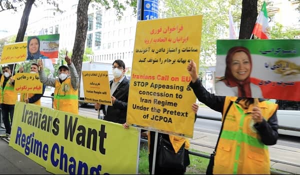 On Friday, May 28, 2021, simultaneous with the Iran Nuclear talks, supporters of the People’s Mojahedin Organization of Iran (PMOI/MEK) and the National Council of Resistance of Iran (NCRI) held a rally against the Iranian regime in Vienna.