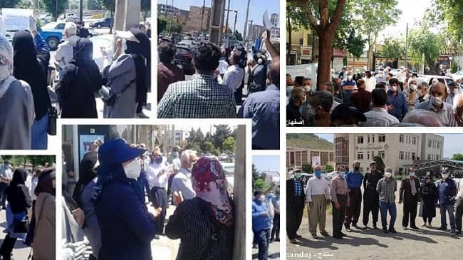 Despite the clerical regime’s repressive measures, on Sunday, May 9, 2021, retirees and social security pensioners in Tehran and 12 other cities took to the streets again protesting against the unbearable living conditions and the below-poverty line salaries.