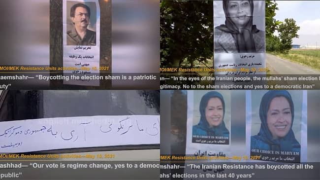 The Iranian opposition People’s Mojahedin Organization of Iran (PMOI/MEK) network continued its vast campaign across the country against the mullahs’ sham presidential elections in 2021. The internal MEK network, known as the Resistance Units, spread anti regime slogans across the country.