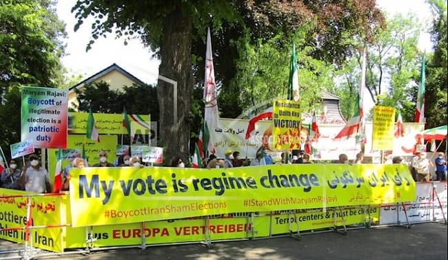 June 18, 2021: Iranian supporters of the People’s Mojahedin Organization of Iran (PMOI/MEK) and the National Council of Resistance of Iran (NCRI) held rallies in European Cities (Berlin, Munich, Paris, Hague, Vienna, London, Brussels) and in Australia against the dictatorship in Iran.