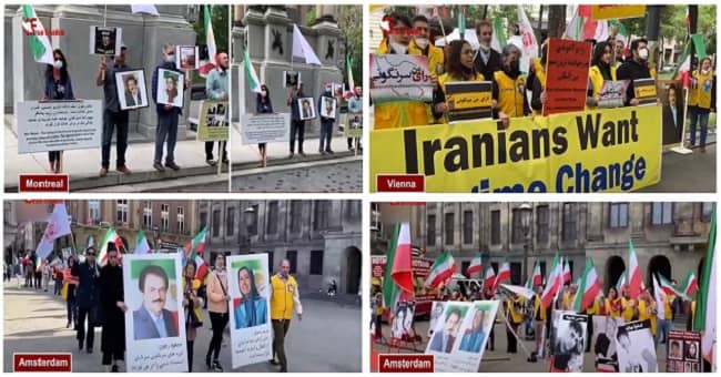 On May 30, 31, and June 1, 2021, Iranian supporters of the People's Mojahedin of Iran Organization (PMIO/MEK) and the National Council of Resistance of Iran (NCRI) held rallies in Vienna, Montreal, and Amsterdam against the Iranian regime's sham elections.