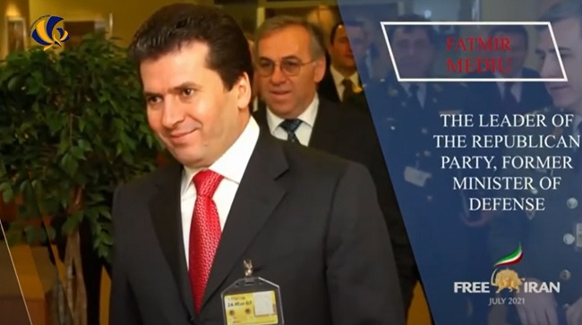 Fatmir Mediu, Chairman of the Republican Party of Albania, addressed at the Free Iran World Summit 2021 on July 10, 2021.