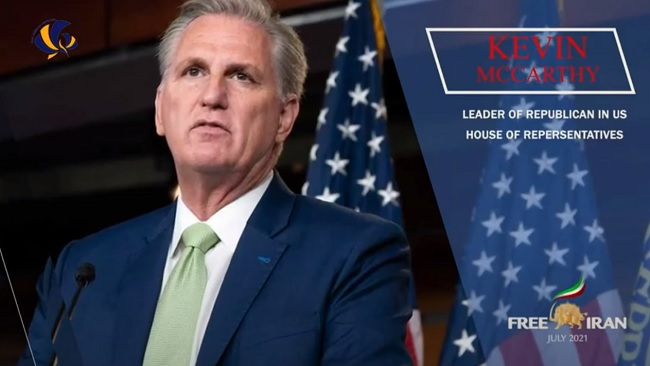 Congressman Kevin McCarthy, Minority Leader of the United States House of Representatives, addressed at the Free Iran World Summit 2021 on July 10, 2021.