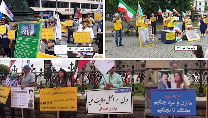 July 3,2021: Iranian supporters of the People’s Mojahedin Organization of Iran (PMOI/MEK) and the National Council of Resistance of Iran (NCRI) held rallies in Gothenburg, Malmö and Ottawa against Raisi the henchman of 1988 massacre.