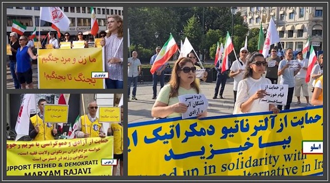 July 21, 2021: Iranians, Supporters of the People's Mojahedin Organization of Iran(PMOI/ MEK) and the National Council of Resistance of Iran(NCRI) rallied in Norway, Sweden and Denmark in support of the Khuzestan Uprising.
