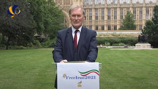 Sir David Amess member of the UK House of Commons, addressed at the 2nd Day of The Free Iran World Summit on July 11, 2021.