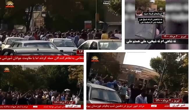 July 25, 2021: The Secretariat of the National Council of Resistance of Iran(NCRI) issued a statement regarding the protests that took place in the cities of Tabriz and Zanjan in northwestern Iran in support of the Khuzestan uprising.