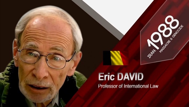 Eric David, Professor of International Law from Belgium, addressed at the International Conference on the 1988 Massacre, attended by 1,000 Former Political Prisoners — 27 August 2021.