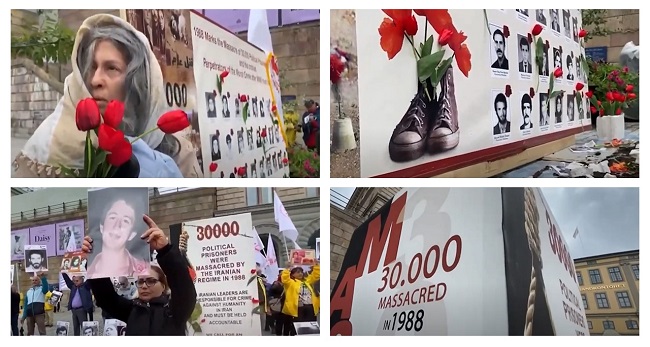 On the 33rd anniversary of the massacre of political prisoners in 1988 by the criminal Khomeini, Iranians, supporters of the MEK and relatives of the martyrs held an exhibition in Stockholm to honor the memory of those heroes.