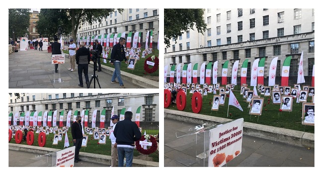 Exhibition in Honor of the 1988 Massacre Martyrs in Front of the UK Prime Minister's Office in London — August 28, 2021