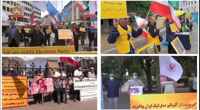 August 14, 2021: Iranians, supporters of the People's Mojahedin Organization of Iran (PMOI/MEK) and the National Council of Resistance of Iran (NCRI) Demonstrated Against Khamenei and Raisi the Executioner of 1988 Massacre in Canada (Ottawa and Toronto) and Sweden (Gothenburg and Malmö).