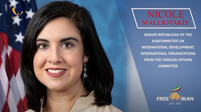 Nicole Malliotakis, Member of the U.S. House of Representatives from New York’s 11th district, addressed at the Free Iran World Summit 2021 on July 10, 2021.
