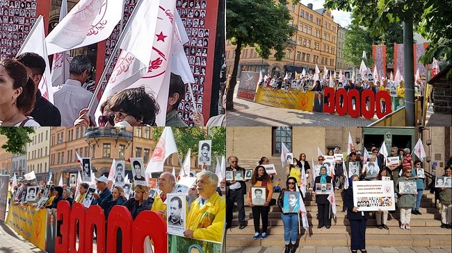 Iranians, supporters of the People's Mojahedin Organization of Iran (PMOI/MEK), held a protest rally on August 11, 2021, for the second day in Sweden, simultaneous with the trial of the henchman Hamid Noury.