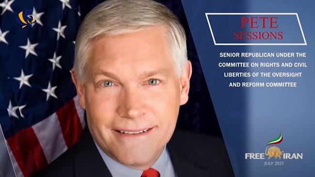 Congressman Pete Sessions (R.) former chair of the National Republican Congressional Committee, addressed at the Free Iran World Summit 2021 on July 10, 2021.