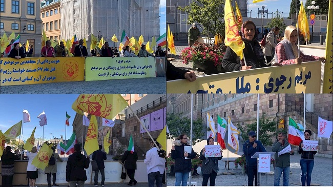 The demonstrators demanded the trial of regime leaders, including Ali Khamenei and the mass murderer Ebrahim Raisi, and the chief justice of the executioners, Gholam-Hossein Mohseni Ejei, for committing genocide and crimes against humanity in the 1988 massacre.