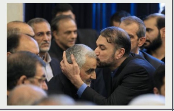 Upcoming Iranian regime foreign minister Hossein Amir Abdollahian and Qassem Soleimani.