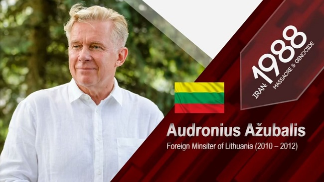 Audronius Ažubalis, Minister of Foreign Affairs of Lithuania (2010 – 2012) and Member of Parliament, addressed at the International Conference on the 1988 Massacre, attended by 1,000 Former Political Prisoners — 27 August 2021.