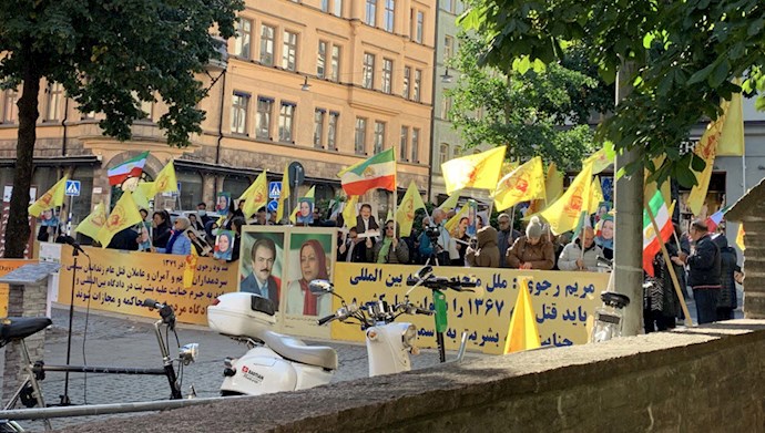 —On Tuesday, September 14, 2021, Iranians, supporters of the People's Mojahedin of Iran Organization (PMOI/MEK) staged a demonstration in Stockholm, Sweden, at the same time as the fifteenth session of the trial of the executioner Hamid Noury.