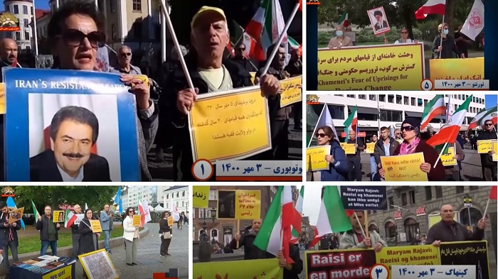 September 25, 2021 — Iranians, supporters of the Iranian resistance in the cities of Copenhagen in Denmark, Gothenburg, and Malmö in Sweden, Bucharest in Romania, and Toronto in Canada, took to the streets.