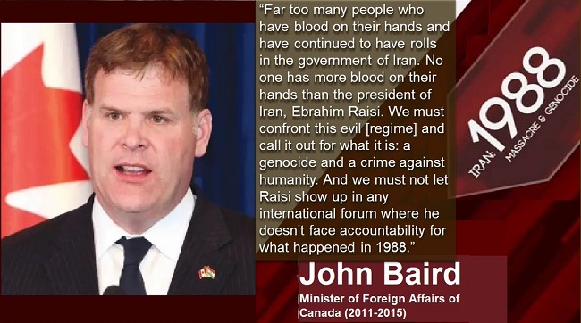 John Baird, former Foreign Minister of Canada, addressed at the International Conference on the 1988 Massacre, attended by 1,000 Former Political Prisoners — 27 August 2021.