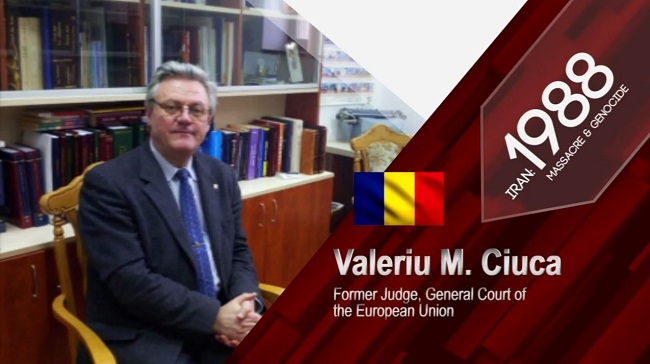 Prof. Valeriu M. Ciucă former Member of EU Court of Justice from Romania, addressed at the International Conference on the 1988 Massacre, attended by 1,000 Former Political Prisoners — 27 August 2021.