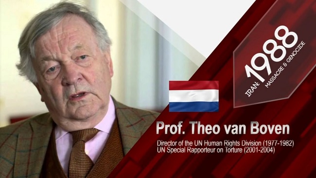 Theo van Boven, Director of the UN Division of Human Rights (1977-1982) and UN Special Rapporteur on Torture (2001-2004), addressed at the International Conference on the 1988 Massacre, attended by 1,000 Former Political Prisoners — 27 August 2021.