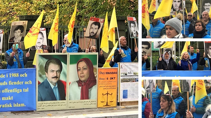 Demonstration by Iranians, Supporters of the MEK in Front of the Court of the Executioner Hamid Noury — October 6, 2021