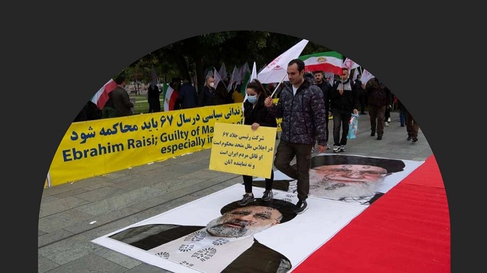 Belgium Rally by the MEK Supporters 8,9 October 2021_1With the Iranian regime’s president Ebrahim Raisi due to attend the United Nations Climate Change Conference in Glasgow, Scotland in a few weeks, calls have once again rang out to ban his participation and hold him accountable for his role in the 1988 massacre of 30,000 political prisoners in Iran.