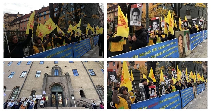 Iranians, MEK Supporters Demonstrated in Front of the Court — October 26, 2021