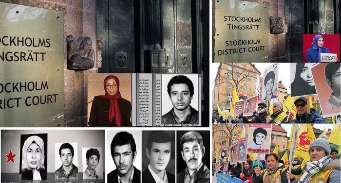 Thursday, October 14, 2021: In the session of the Stockholm court, for the executioner Hamid Noury, two MEK members, Mahnaz Meymanat and Mehri Hajinejad from Ashraf 3, connected online from the Durrës court in Albania to the Stockholm court and testified.