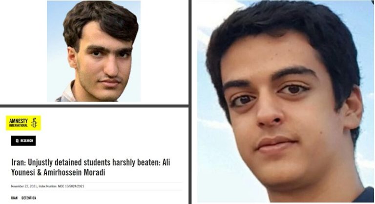 Two elite Iranian students are at the risk of being put on an unfair trial and possibly being sentenced to death, Amnesty International warned on Monday, November 22, 2021. Ali Younesi and Amir Hossein Moradi have been subjected to torture and harsh treatment in Tehran’s Evin prison since their arbitrary arrest on April 10, 2020.