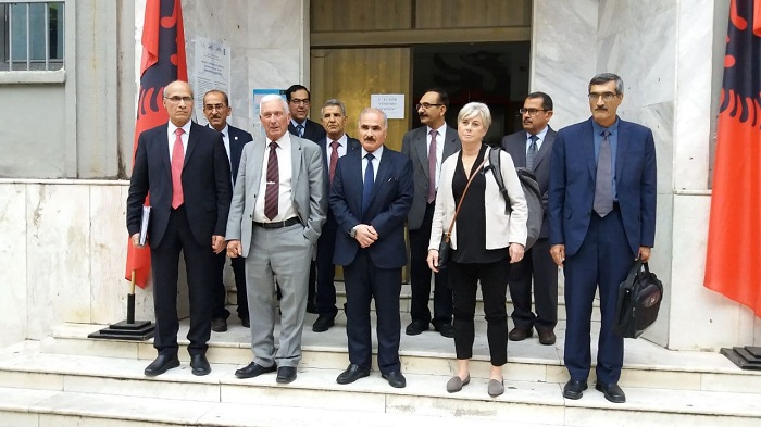 Hossein Farsi with other plaintiffs in front of the Durrës Court in Albania — Nov 17, 2021