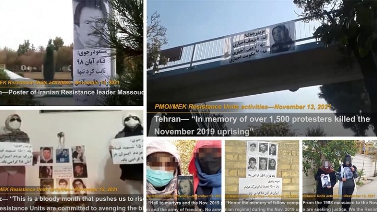 Iran, November 13, 2021—On the second anniversary of the November 2019 protests nears, Resistance Units across Iran are commemorating the nationwide uprising and pledging to continue the path of the martyrs who laid down their lives for freedom in Iran.