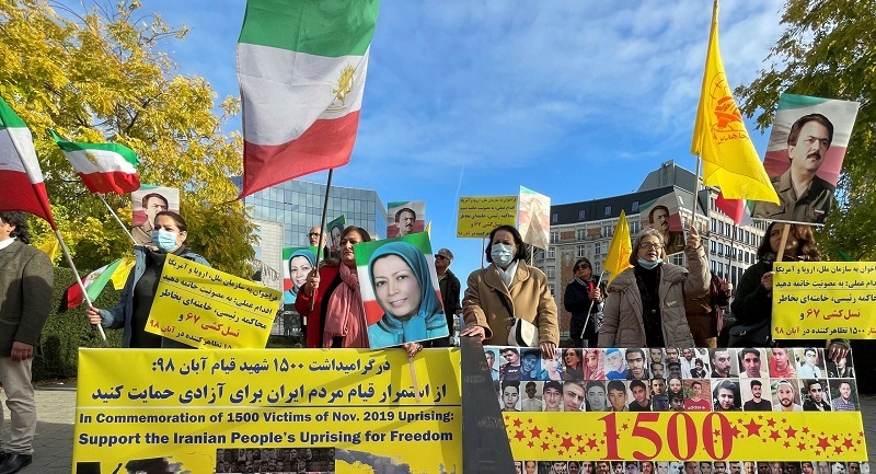 On the eve of the second anniversary of the November 2019 national uprising, Iranians, supporters of the Iranian resistance (MEK and NCRI) gathered in Brussels, Belgium, to commemorate the uprising and its martyrs.