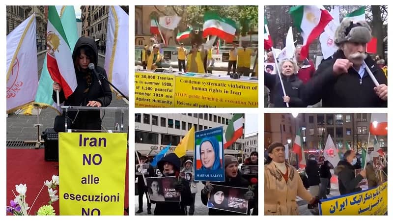  Iranians, supporters of the People's Mojahedin of Organization Iran (PMOI/MEK), rallied in Toronto, Canada, Gothenburg, Sweden, Oslo, Norway, Rome, Italy, and Sydney, Australia, on International Human Rights Day—Dec 11, 2021