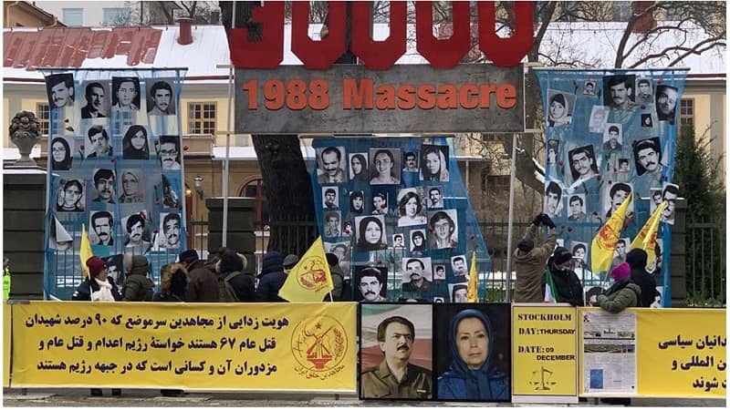 Simultaneously  with the trial, freedom-loving Iranians, supporters of the People's Mojahedin Organization of Iran (PMOI/MEK) in Sweden, held a protest rally in front of the court in the very cold weather of Stockholm.