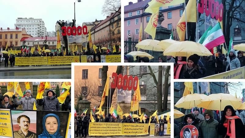 Coinciding to the trial, freedom-loving Iranians, MEK supporters in Sweden, held a protest rally in front of the court in the very cold weather of Stockholm.
