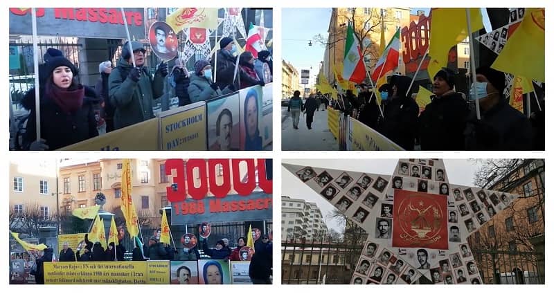 MEK Supporters rally in Stockholm in front of the court of the executioner Hamid Noury -January 11, 2022