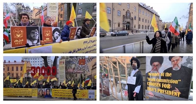 MEK Supporters rally in Stockholm in front of the court of the executioner Hamid Noury -January 12, 2022