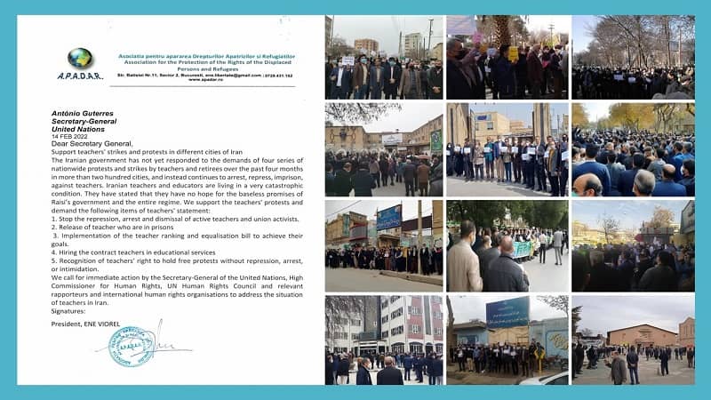 A.P.A.D.A.R Letter to the U.N Secretary General in Support of Iranian Teachers Protests.