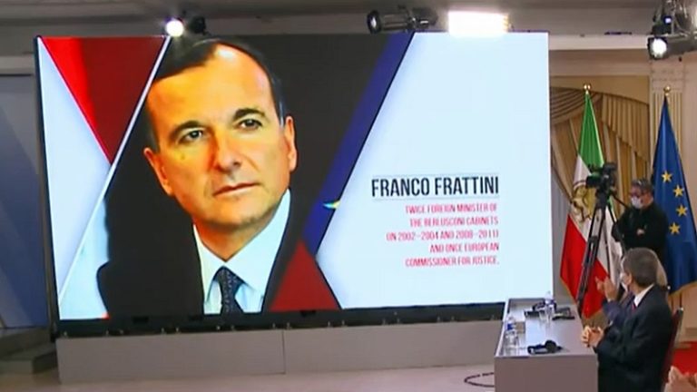 Franco Frattini— Foreign minister of Italy (in 2002–2004 and 2008–2011) and once European Commissioner for Justice, Freedom and Security (2004–2008), addressed at the International Conference entitled, “Holding the Mullahs’ Regime Accountable for Genocide, Terrorism, and Nuclear Defiance.”