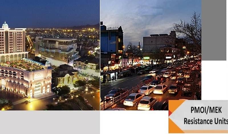 The city of Mashhad (Left) and Tehran’s Roudaki street (Right) where MEK Resistance Units played slogans against the regime.