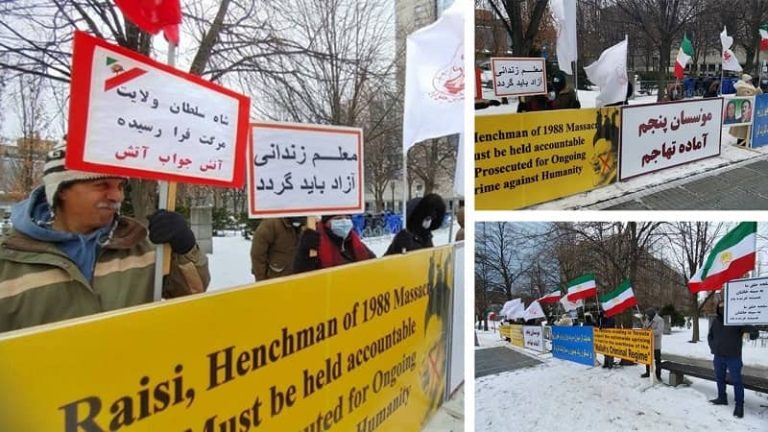 February 26, 2022, Canada: Freedom-loving Iranians, supporters of the People's Mojahedin Organization of Iran(PMOI/MEK) demonstrated in Canada against mullahs' regime.