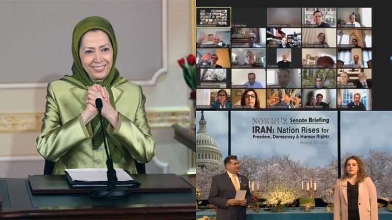 Mrs. Maryam Rajavi, President-elect of the National Council of Resistance of Iran (NCRI), sent a video message to US Senate meeting on March 16, 2022.