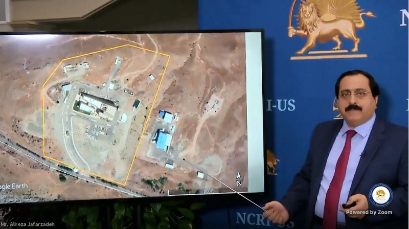 NCRI-US Deputy Director, Alireza Jafarzadeh, using a power point presentation, showed maps, graphs, and charts of the covert organization as well as names of individuals involved in the Iranian regime’s nuclear program – October 16, 2020