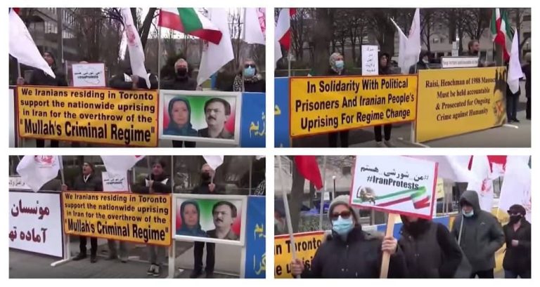 April 16, 2022, Toronto, Canada: Freedom-loving Iranians, supporters of the People’s Mojahedin Organization of Iran (PMOI/MEK) demonstrated against the mullahs’ regime. Iranians, in their rally, demanded for regime change and establishing a free and democratic republic in Iran.