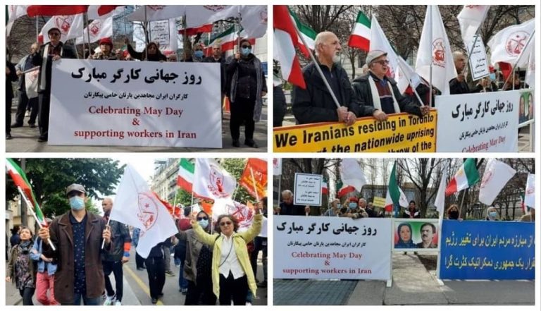 May 1, 2022: On the occasion of International Workers' Day, freedom-loving Iranians, supporters of the People's Mojahedin Organization of Iran (PMOI/MEK), rallied in European countries, Canada, and Australia in support of the Iranian workers, teachers, students, and farmers.