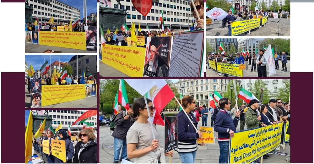 Saturday, May 7, 2022: Freedom-loving Iranians, supporters of the People's Mojahedin Organization of Iran(PMOI/MEK), demonstrated in Oslo, Norway in front of the parliament, and in Gothenburg, Sweden, against the mullahs' regime ruling Iran.