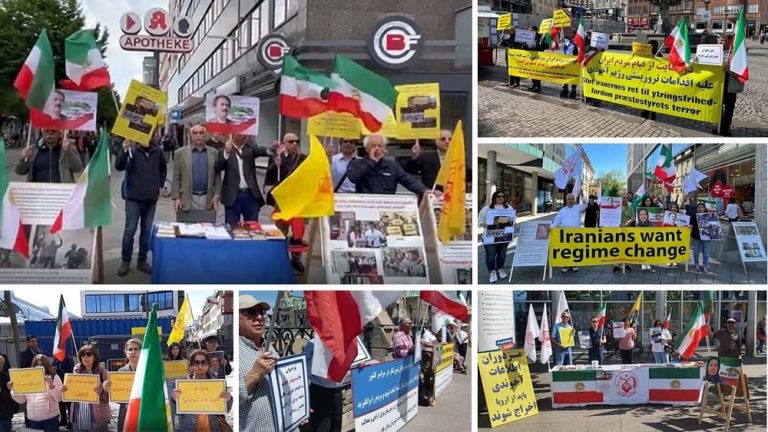 May 14, 2022: Support for the Iran protests by freedom-Loving Iranians, the People's Mojahedin Organization of Iran(PMOI/MEK) supporters in Germany (Berlin, Stuttgart, Heidelberg), Sweden (Gothenburg), Canada (Ottawa, Toronto), Romania (Bucharest) and Denmark (Copenhagen).