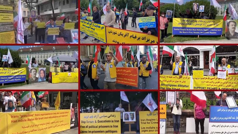 Saturday, June 11, 2022: Freedom-loving Iranians, supporters of the People’s Mojahedin Organization of Iran (PMOI/MEK), rallied in various cities in Europe and Canada against the mullahs’ terrorist regime ruling in Iran.